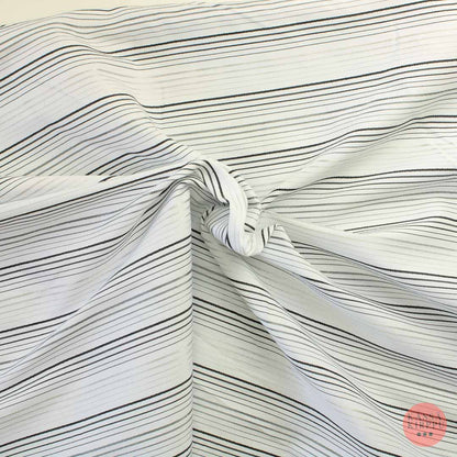 Voglia vaakaraitainen joustava musta-valkoinen Puuvillasekoite - Mittamyynti