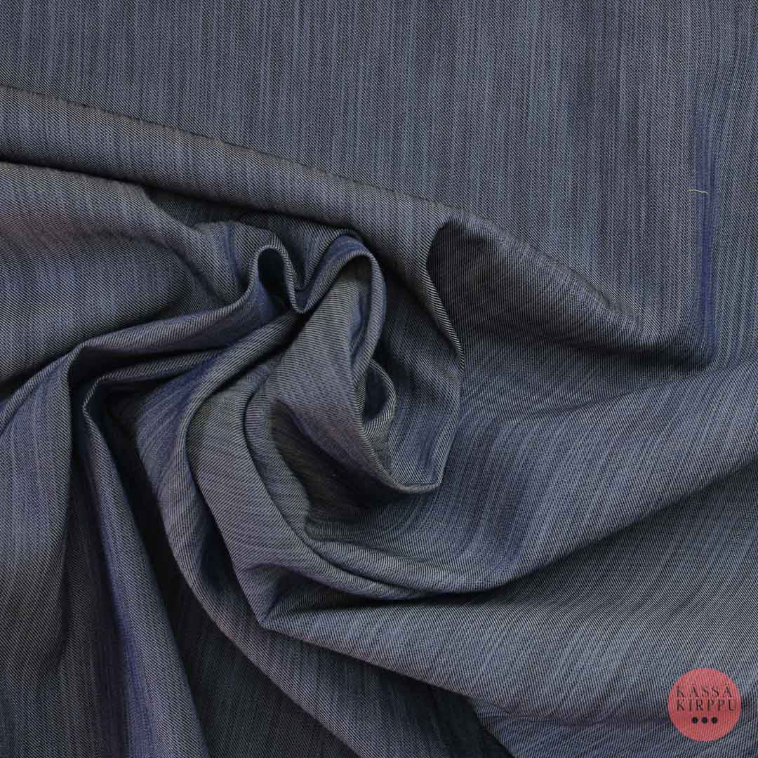 Voglia sininen pystysuuntaan meleerattu ohut Farkkukangas 8 - Mittamyynti