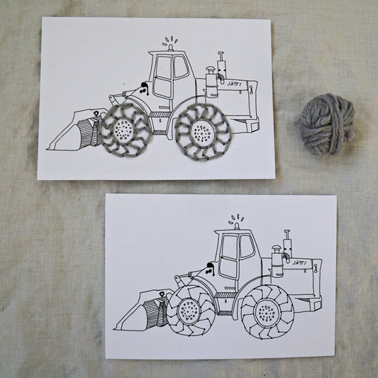 Thimble and Flower - Embroidery Card Tractor Giant