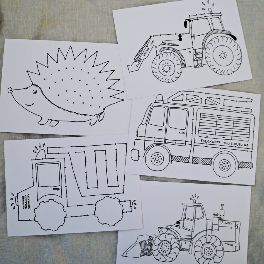 Thimble and Flower - Embroidery Card Tractor Giant