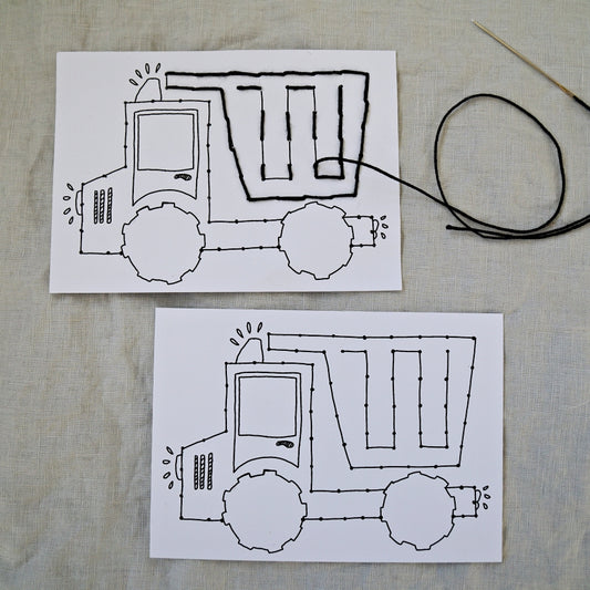 Thimble and Flower - Embroidery Card Truck