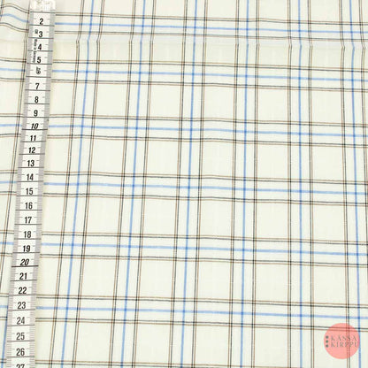 Blue Grids Clothing Fabric - Piece
