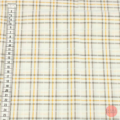 Yellow Grids Clothing Fabric - Piece