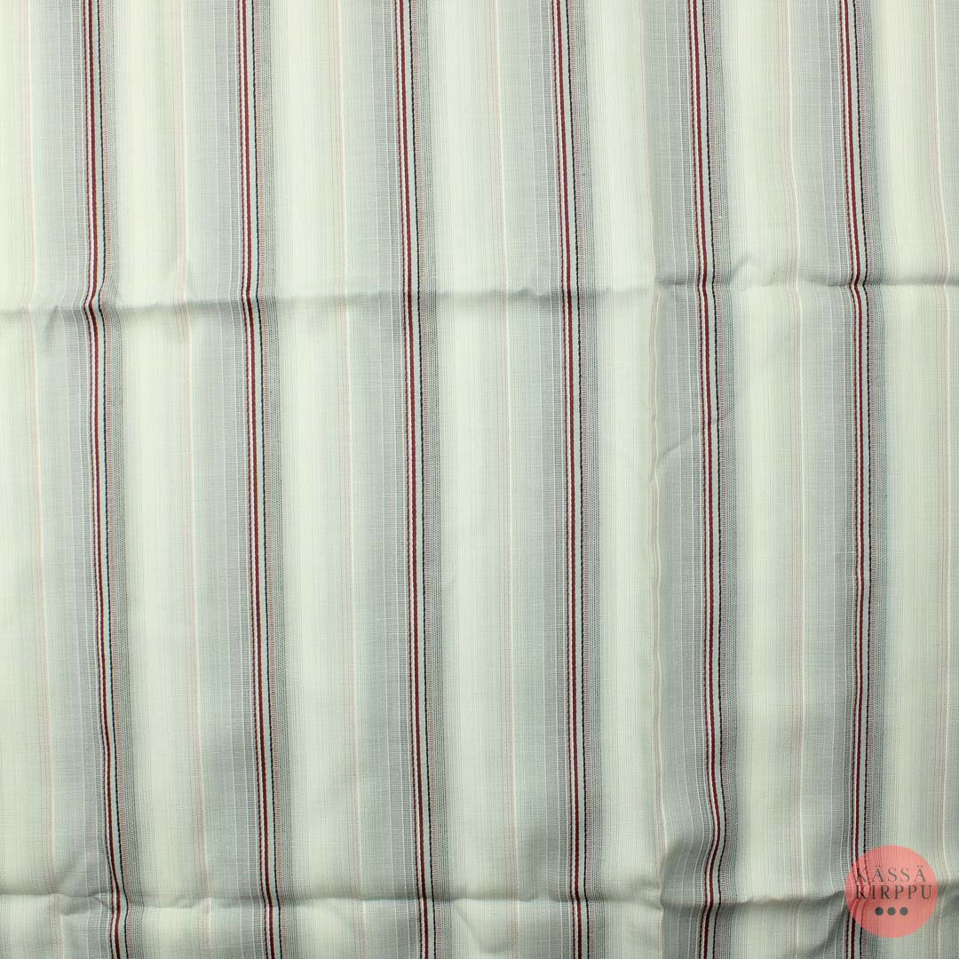 Gray and Red Vertically Striped Synthetic Fiber - Piece