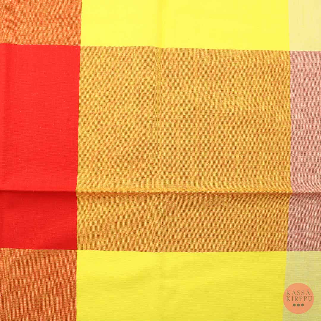 Red-yellow Grid Cotton - Piece