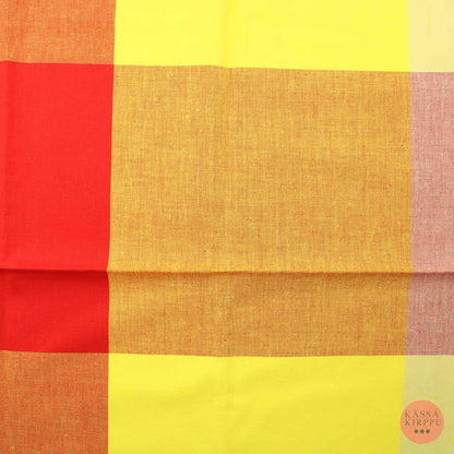 Red-yellow Grid Cotton - Piece
