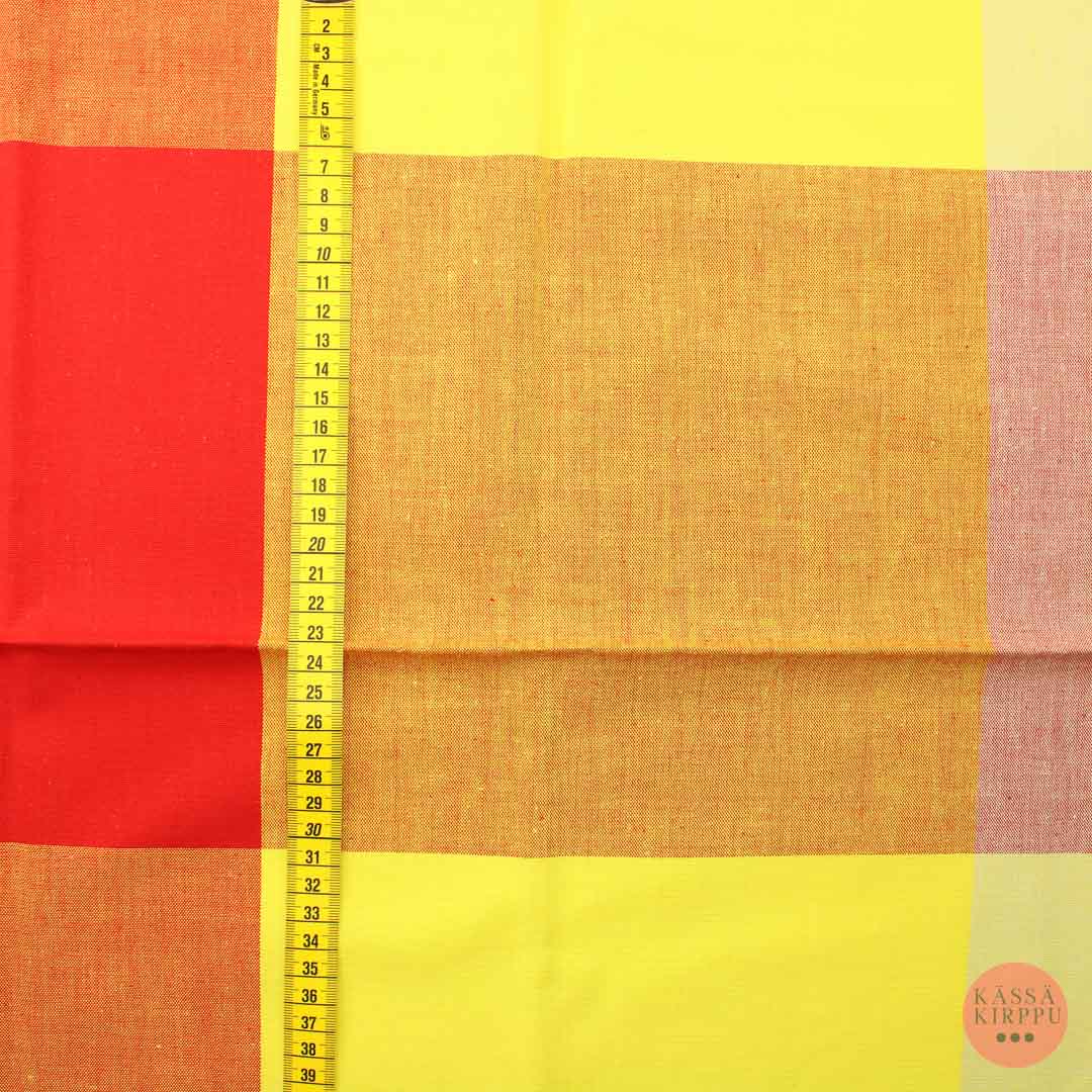 Red-yellow Grid Cotton - Piece