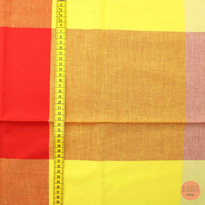 Red-yellow Grid Cotton - Piece