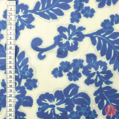 Blue Flowers Synthetic Fiber - Made to measure