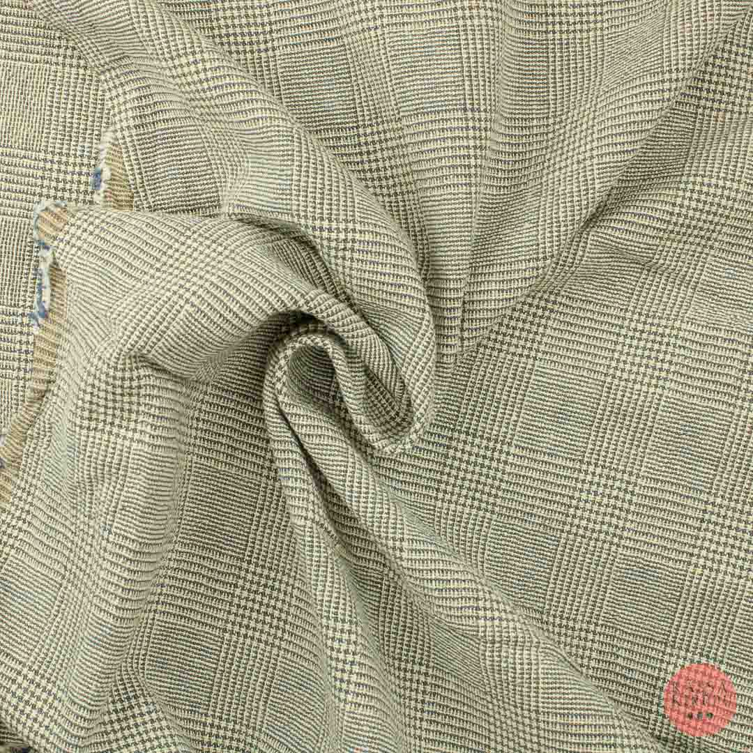 Blue-white-beige Checked cotton blend no. 1 - Piece