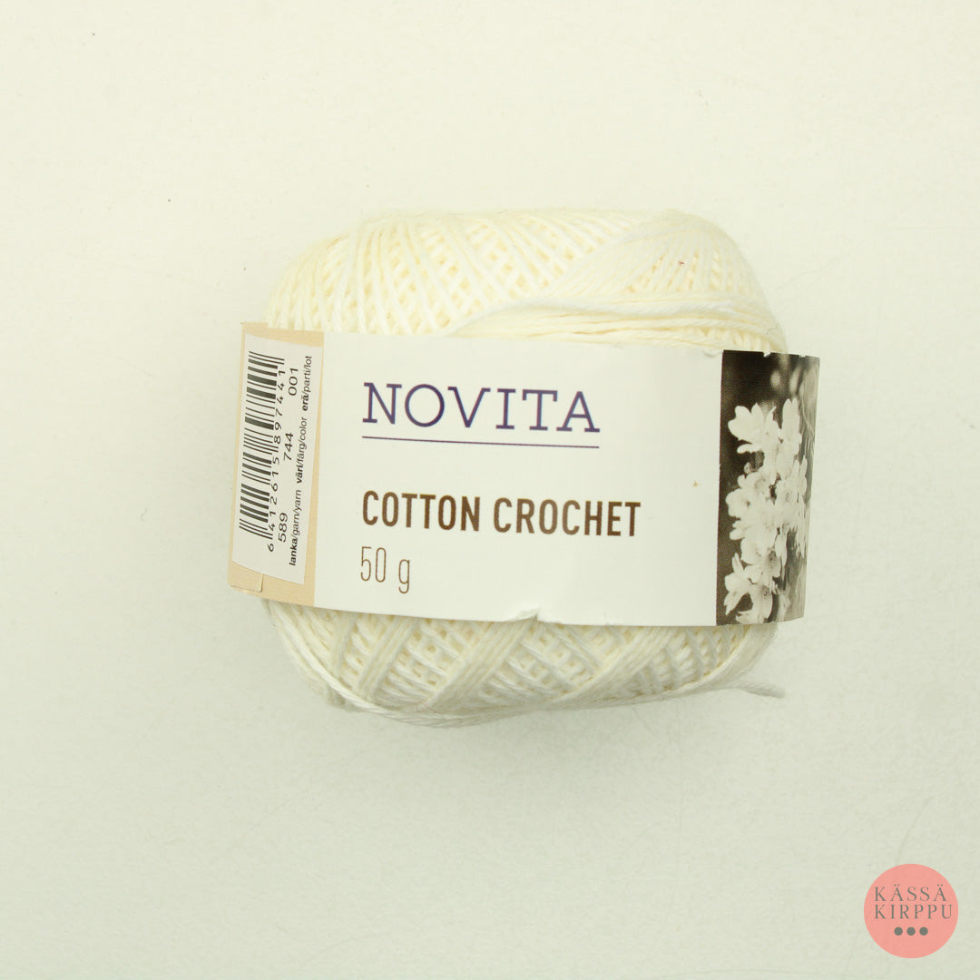 Novita Cotton Chrochet - valkoinen