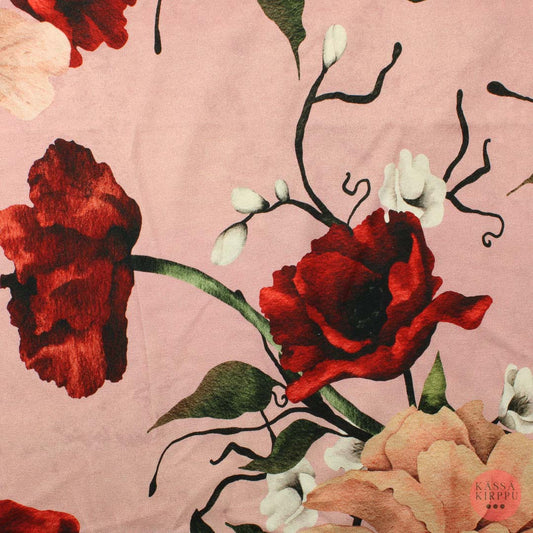 Ommellinen Kukkauni rose Trikoo - Pala