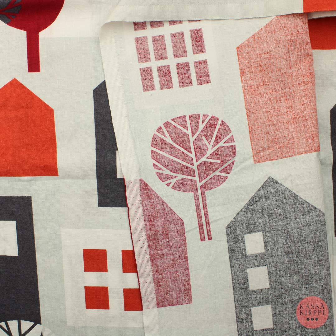 Finlayson Taloja ja puita Puuvilla Pala Kässä Kirppu