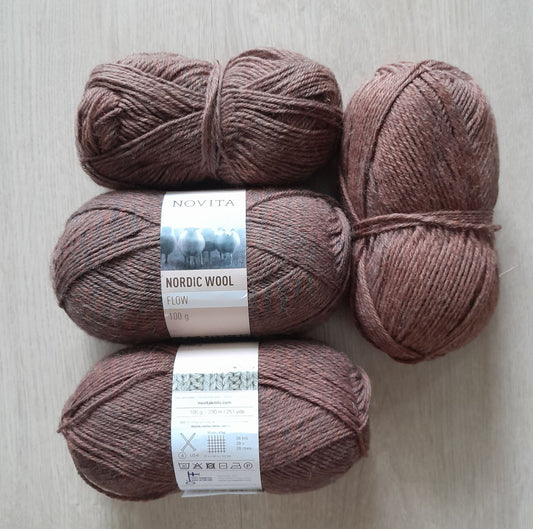 Novita Nordic Wool Flow - 042 harmaa-ruskea - 1
