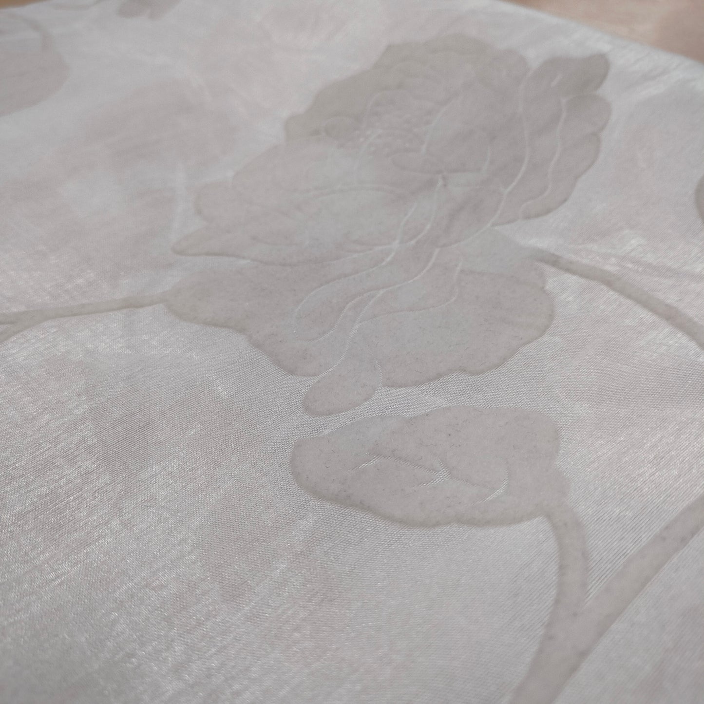 White Rose Vine Decor Fabric - Piece