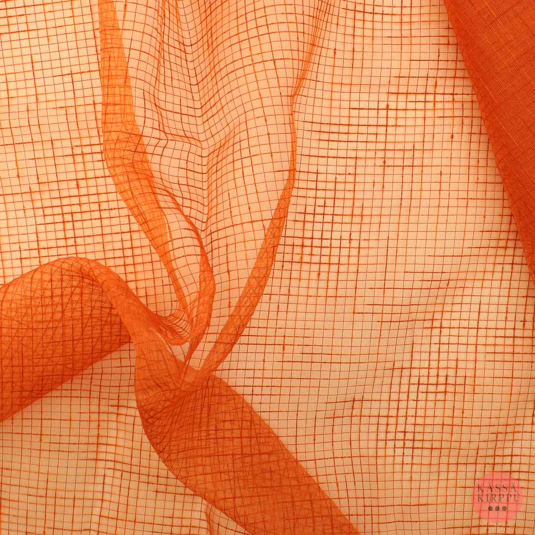 Oranssi ruutupintainen valoverhokangas - Palapaketti