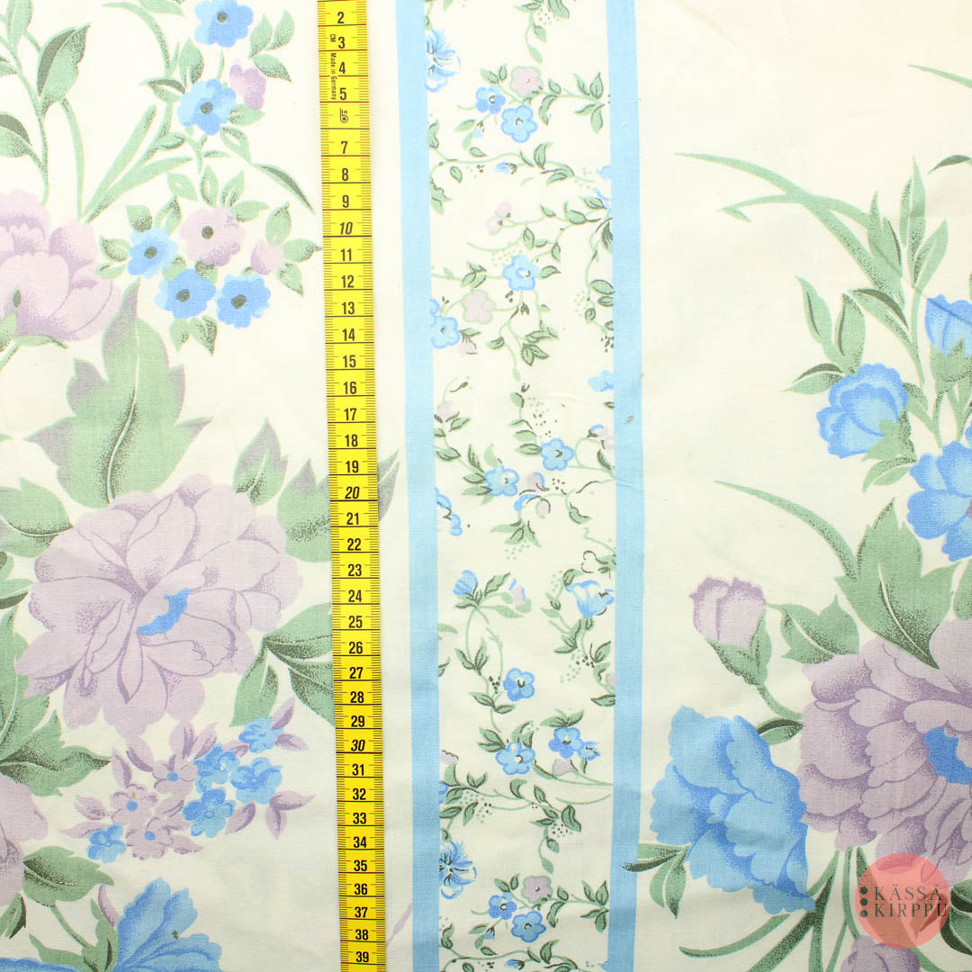 Blue and Purple Flowers Cotton - Made-to-measure