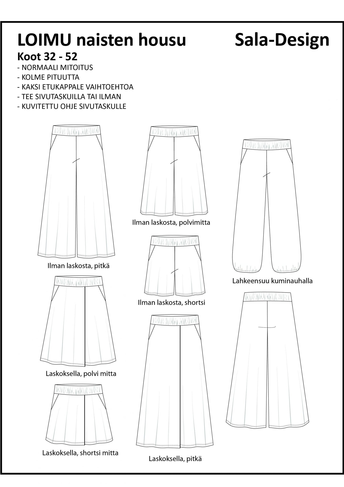 Loimu - Women's pants - Paper pattern