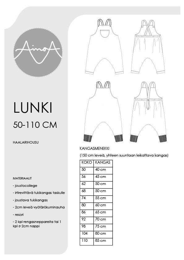 Lunki Overalls - Paper pattern