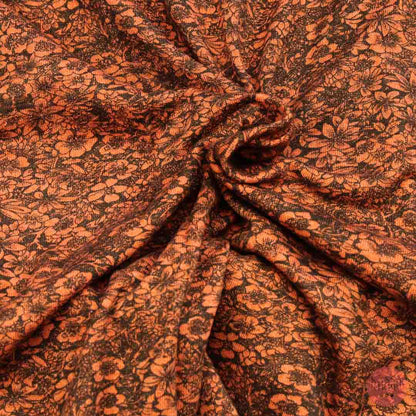 Oranssi-tummanharmaa Kukat Ohut Puuvillaneulos - Palapaketti
