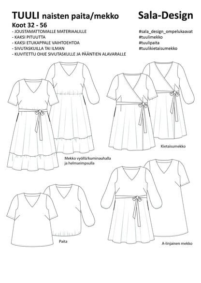 Tuuli - Women's shirt/dress - Paper pattern