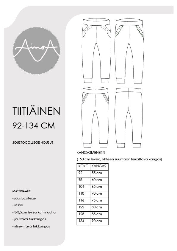 Tiitiäinen Pants - Paper pattern